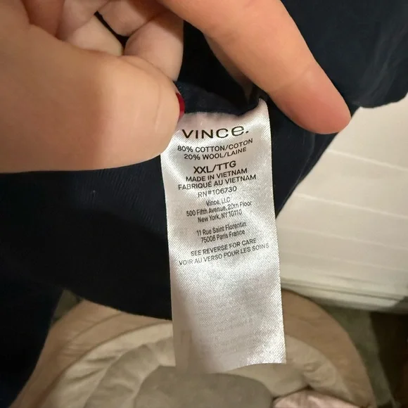 Vince mens navy soft cotton/flannel relaxed fit button down - Picture 6 of 6